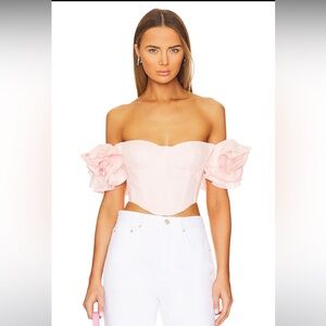 Bardot Sigma Corset Off-Shoulder Womens Top Soft Pink Size Medium US 6 NWT